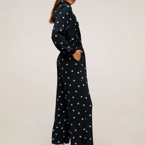 Mango polka-dot long jumpsuit - Picture 2 of 9